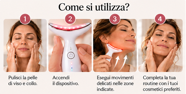 Massaggiatore Viso e Collo LED – Dispositivo per Massaggio Facciale