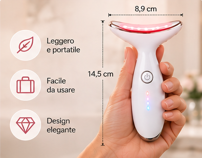 Massaggiatore Viso e Collo LED – Dispositivo per Massaggio Facciale